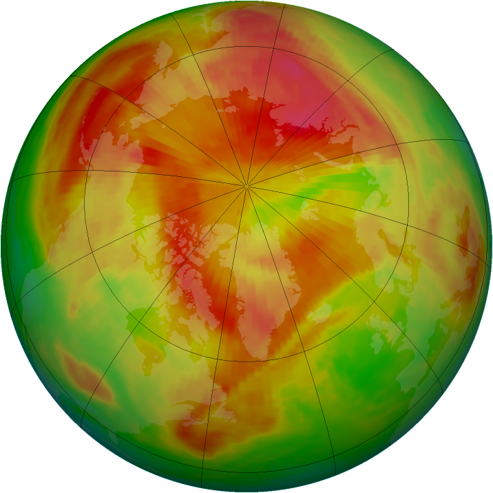 Arctic ozone map for 22 April 1984